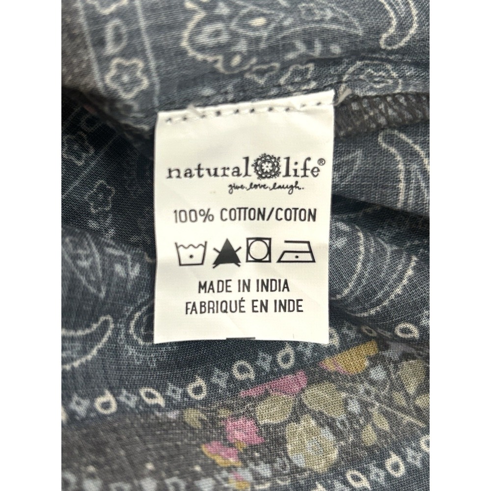 Natural Life Kelly Oversized Button Down Blouse One Size English Garden Charcoal - Picture 11 of 12